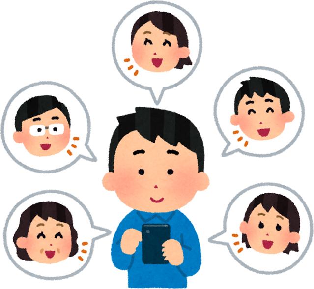 Illustration of a Man Engaging in Social Networking